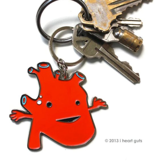 I Heart Guts Keychain Pin and Sticker Set Kawaii Bag Charm -- Cute Gift! - Picture 2 of 5